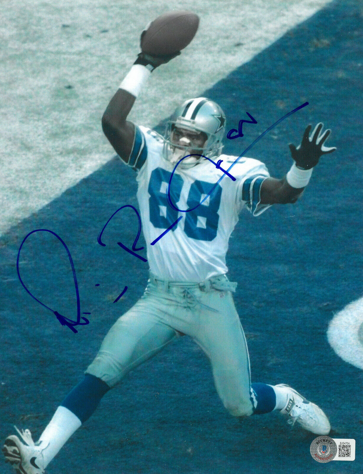 Michael Irvin Signed Autograph Dallas Cowboys 8X10 Photo Beckett BAS Playmaker