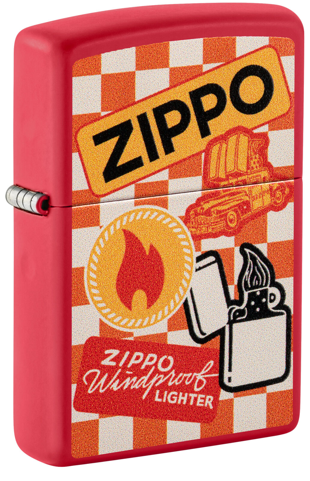 Zippo Retro Design Red Matte Windproof Lighter, 48998