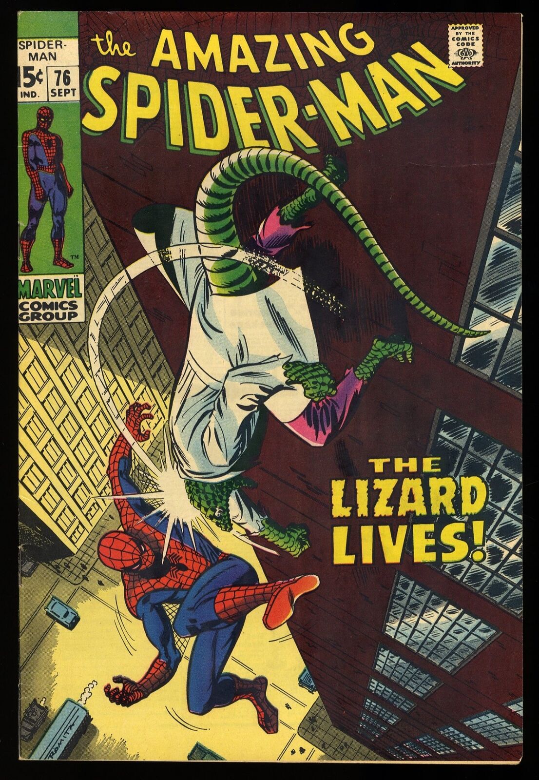Amazing Spider-Man #76 VF+ 8.5 Lizard Human Torch Appearance Marvel 1969