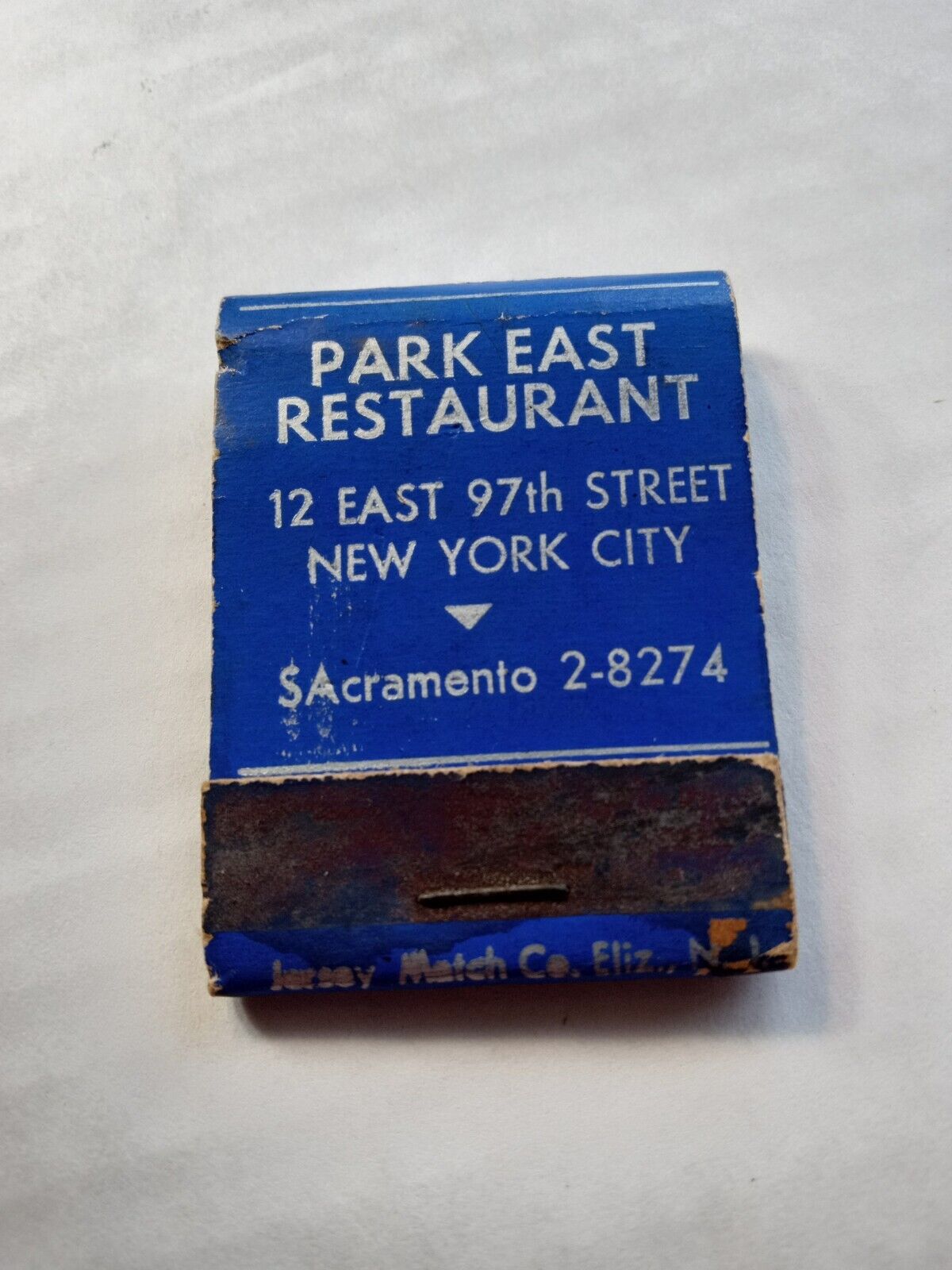 Park East Restaurant 12 East 97th Street New York City Matchbook