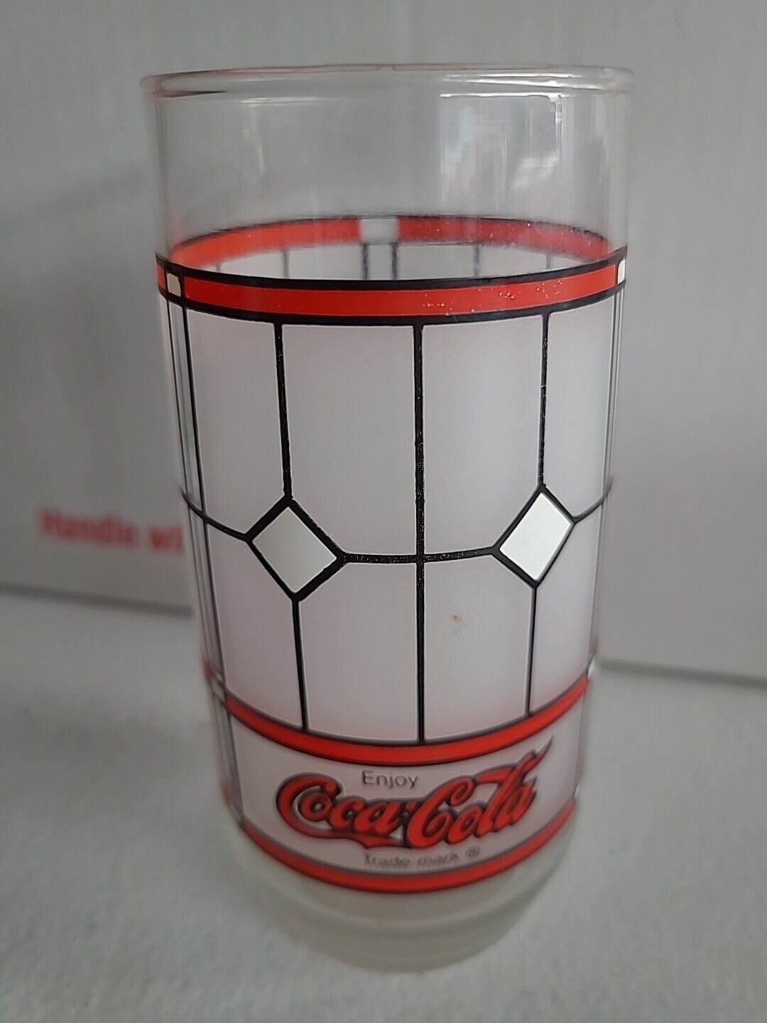 Vintage Coca-Cola Glass Collectable Coke Drinking Glass BEAUTIFUL VIBRANT GRAPH