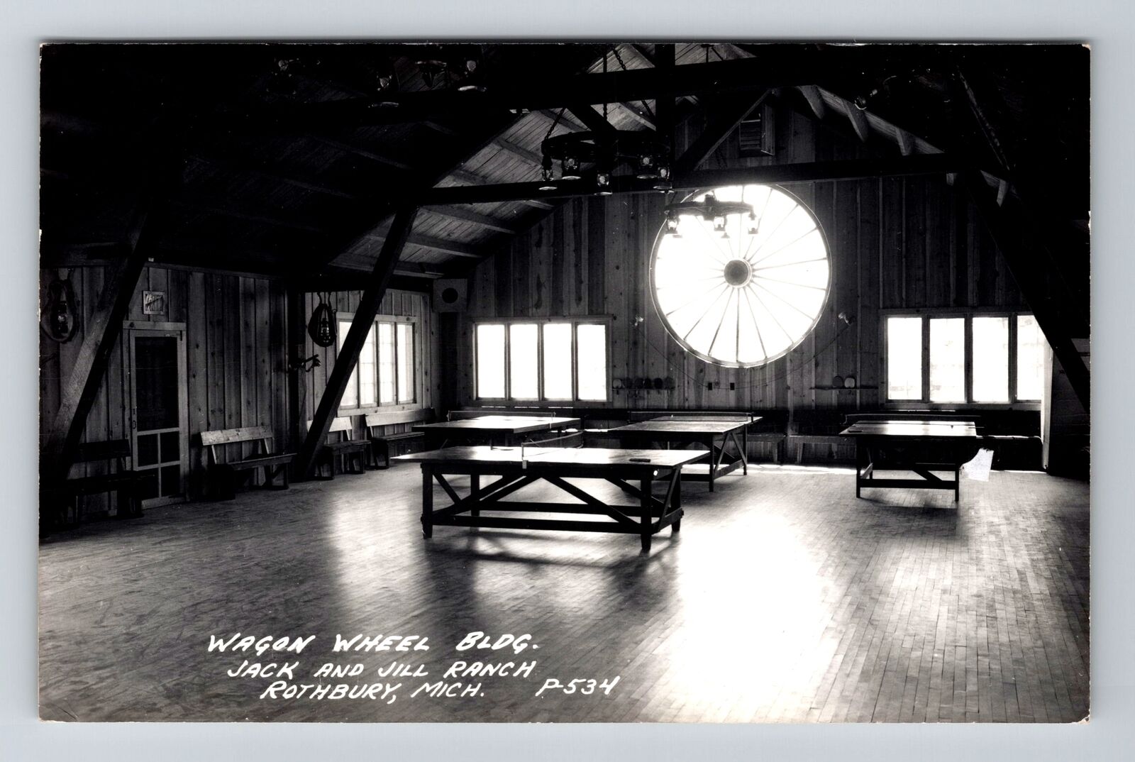 Rothbury MI-Michigan RPPC Wagon Wheel Jack Jill Ranch Real Photo Old Postcard