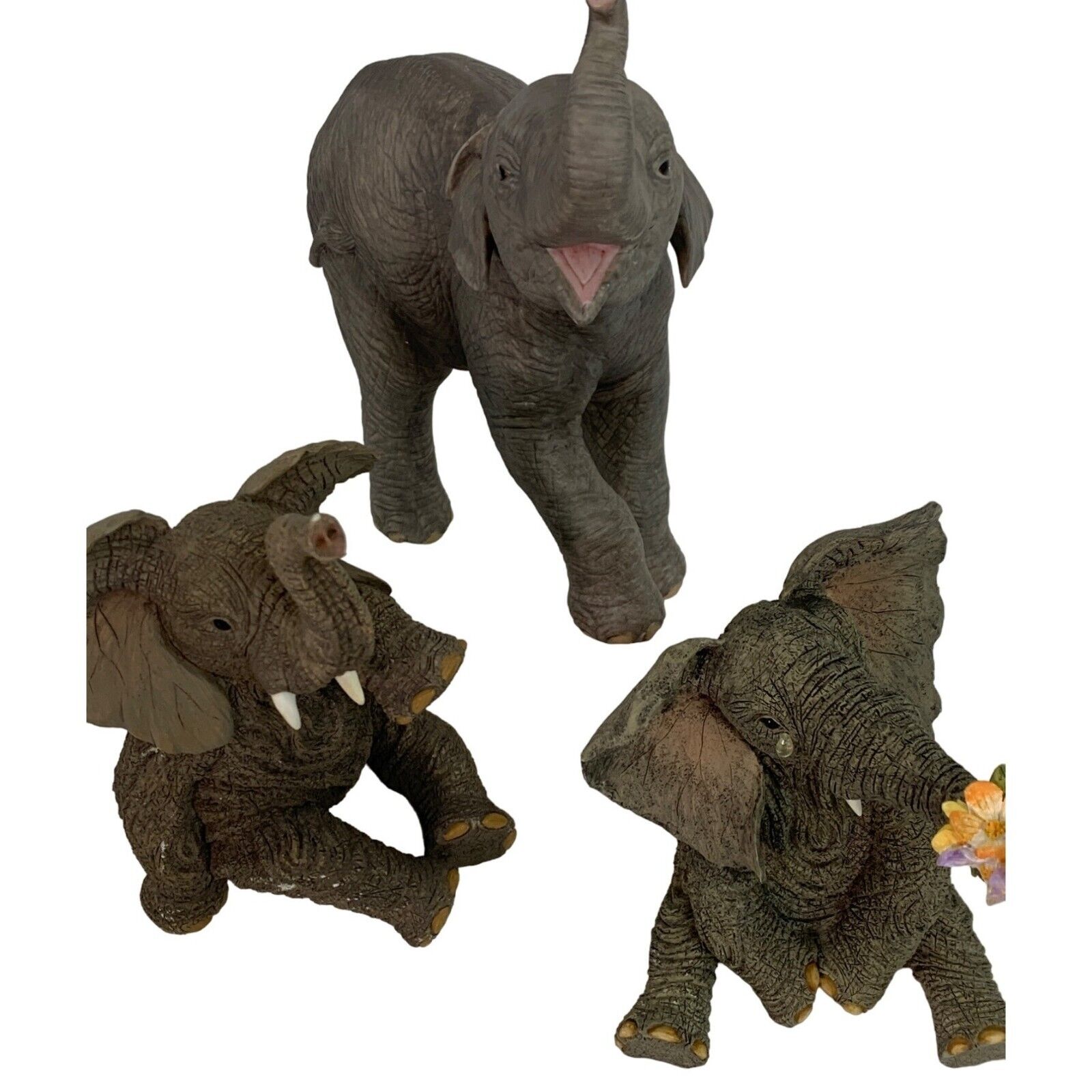 Lot of 3 Lenox Elephant Figures Y2K Vintage Handcrafted Tears of Joy Happiness
