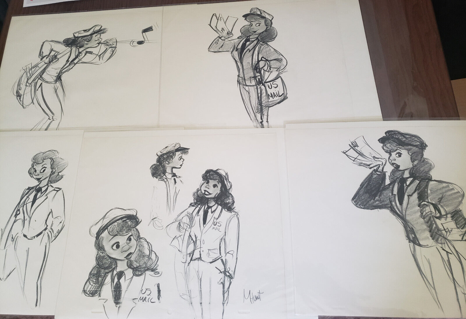 Animation Art Lot - Character Study by Artist Maurice 'Pixote' Hunt (5 pieces)