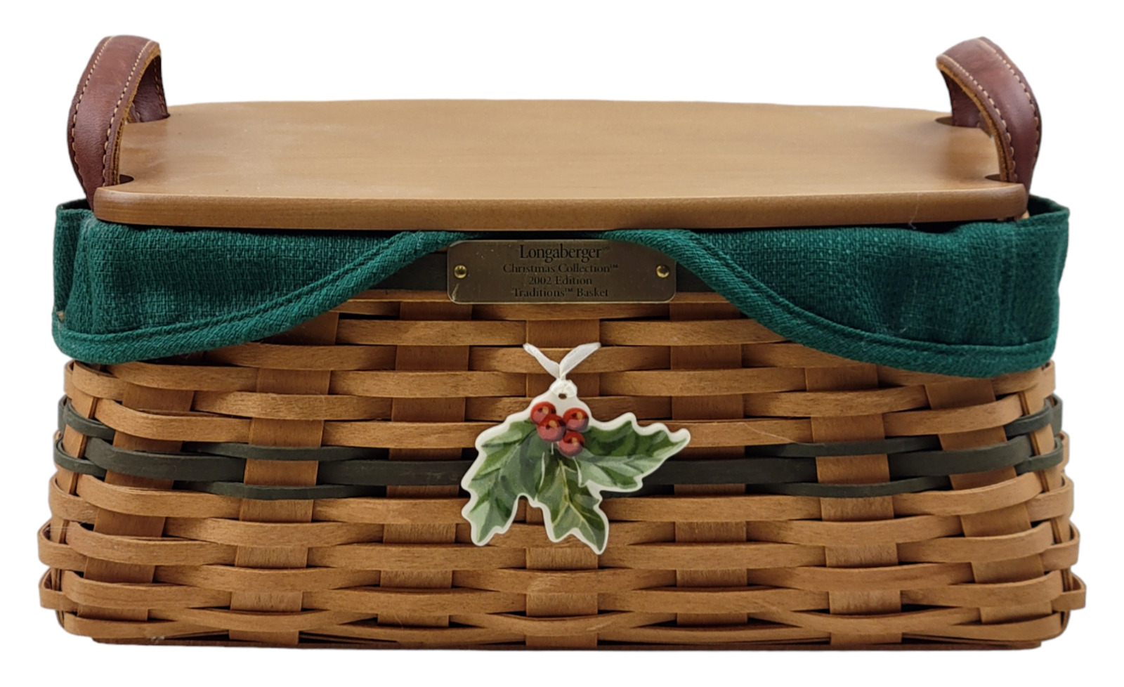 Longaberger Christmas Collection 2002 Edition Traditions Basket w/ Tie-On & Lid
