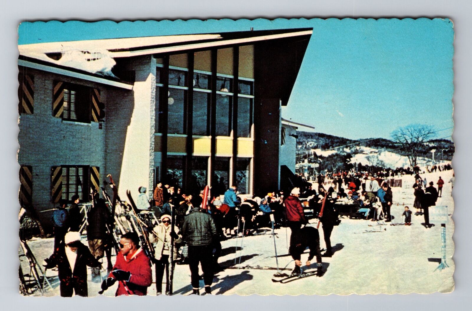 Windsor VT-Vermont, Base Lodge At Mount Ascutney Ski Area, Vintage Postcard