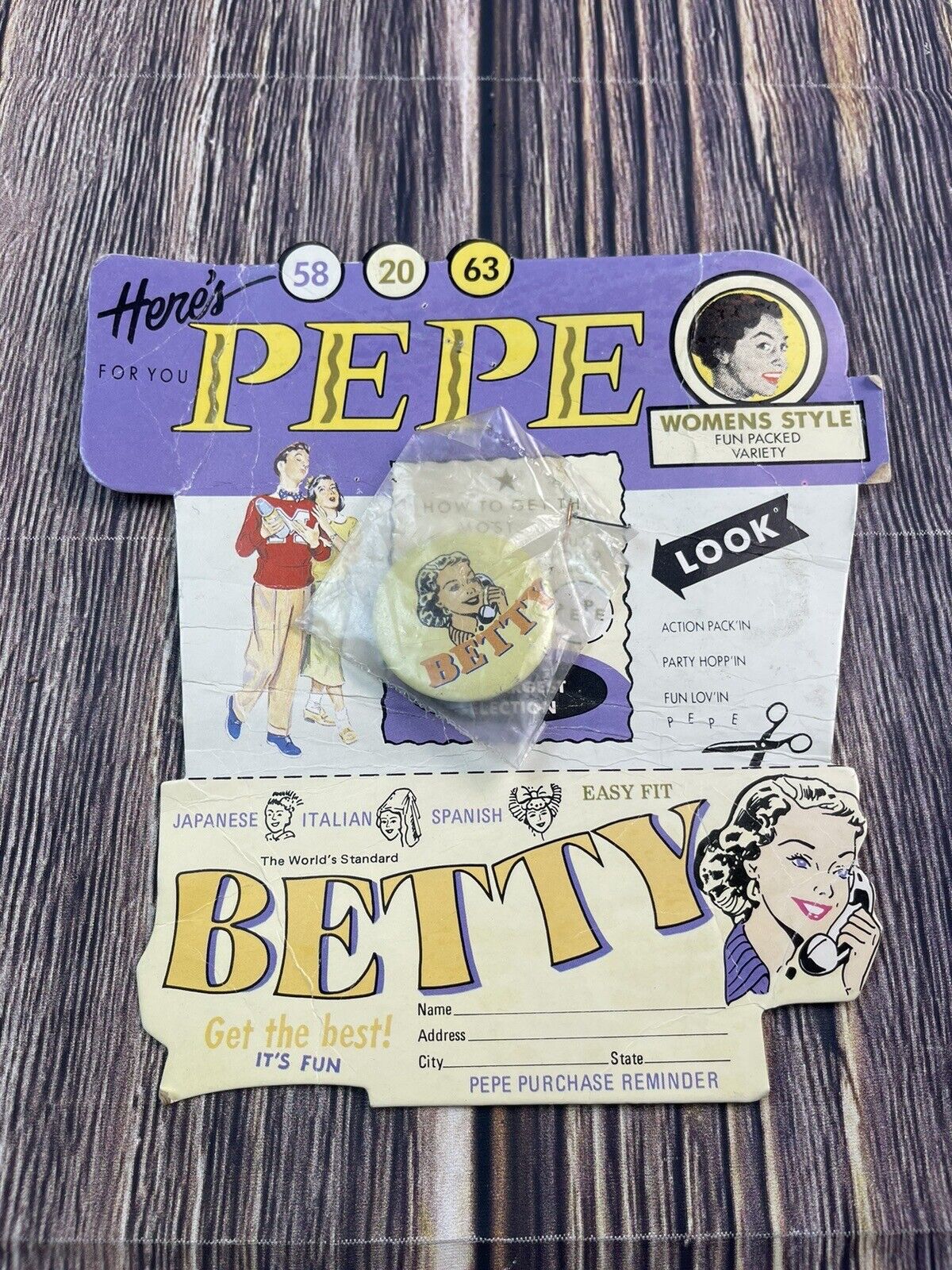 Vintage Pepe Jeans Promotional Betty Pin 