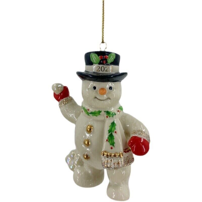 Lenox 2021  Snowman Snowball Fight  Ornament
