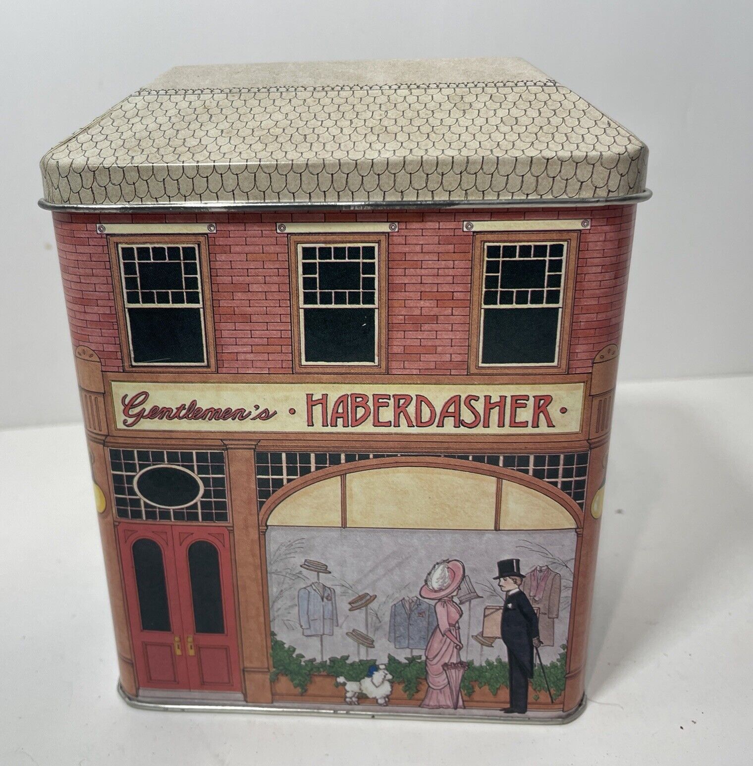 The Tinsmith's Craft Empty Tin HABERDASHER Made in England Elizabeth Greene NOS