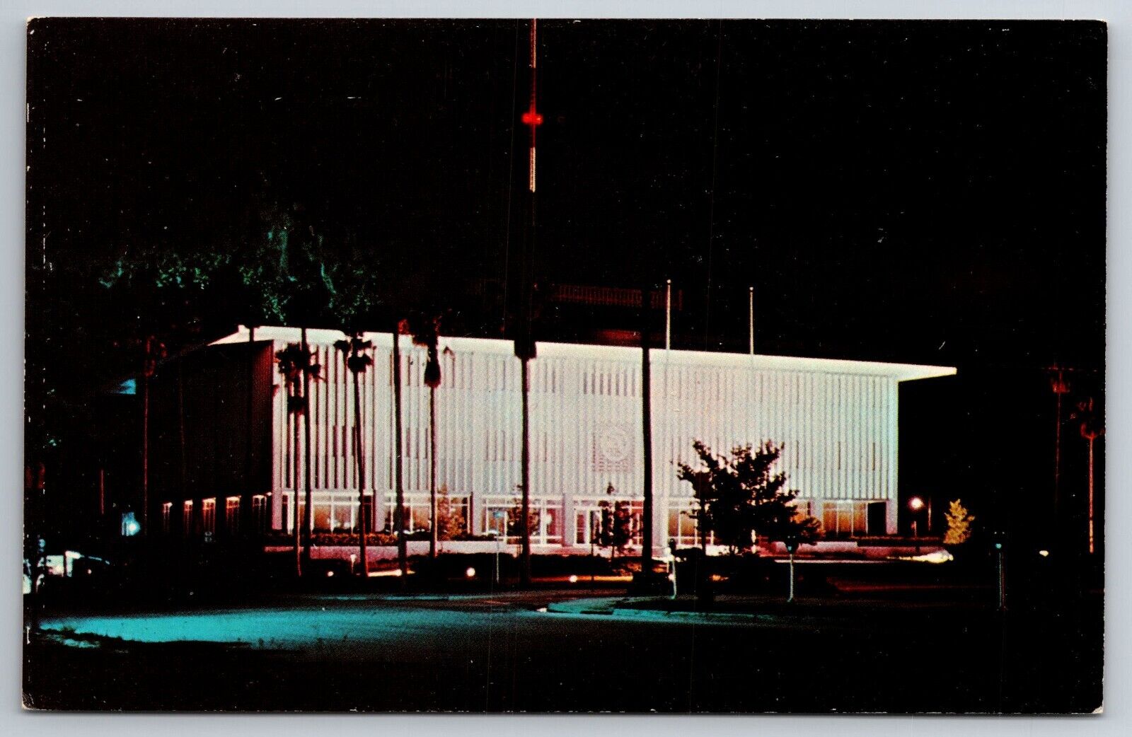 Vintage Postcard FL Ocala Maron County Courthouse Night View -2852
