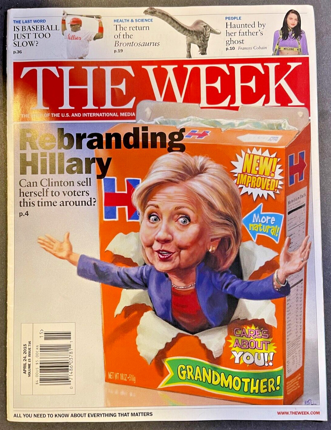 The Week Magazine April 24, 2015 Rebranding Hillary Clinton Neat Cartoon Image