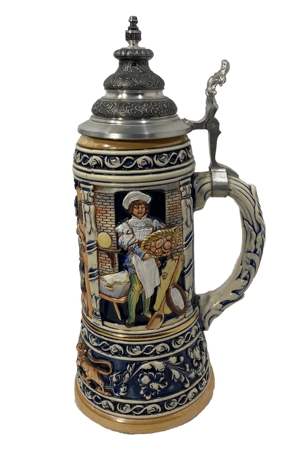 KING Germany Limitaet 2002 12” Medieval Professions Lidded Beer Stein-#378/2500
