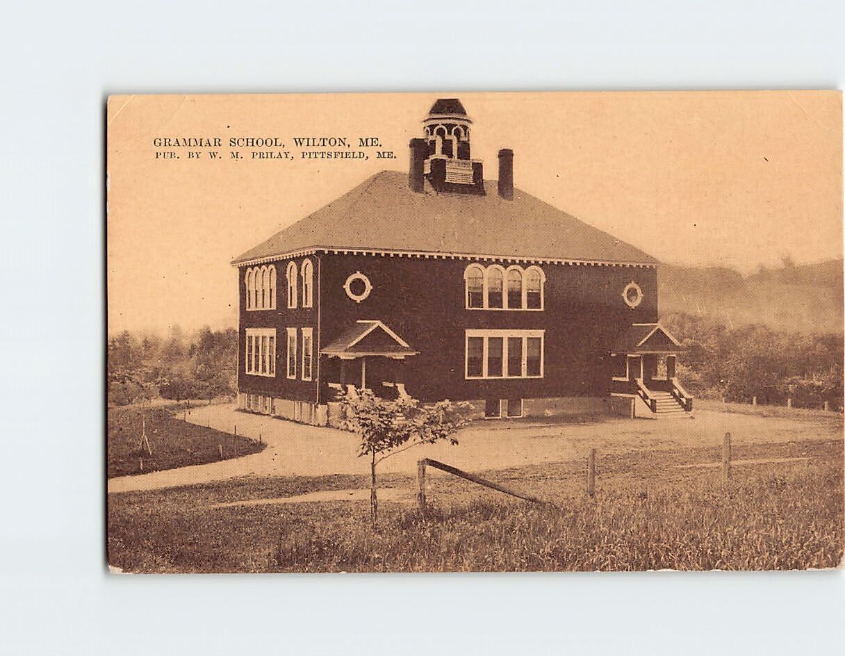 Postcard Grammar School, Wilton, Maine