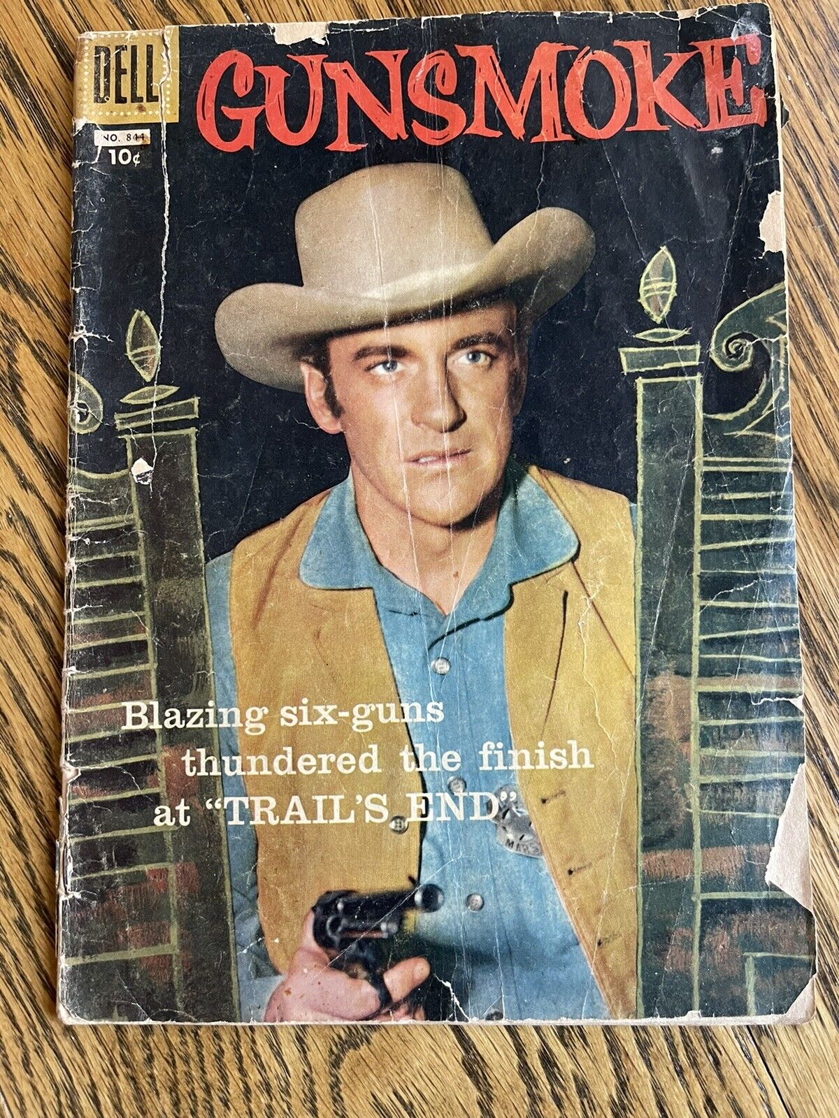 Gunsmoke #5 issue FC 844 Dell TV Comic Matt Dillon James Arness Black cover 1957
