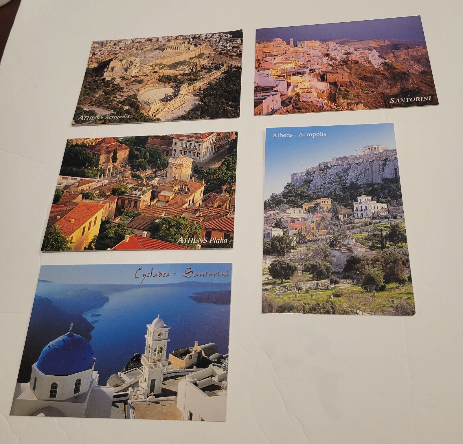Greece Postcards Athens and Santorini Lot of 5 Modern Unused