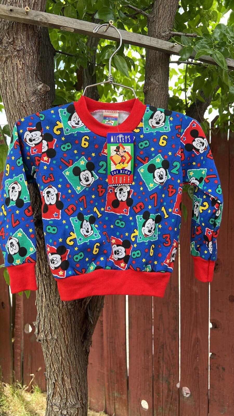 Vintage 80s 90s Mickey Mouse All over Sweater 4T Disney Sweatshirt NOS Deadstock