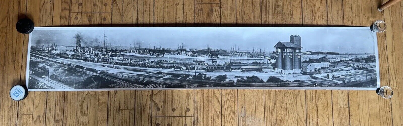 Rare 1940's Los Angeles Harbor (San Pedro) Shipyard Panoramic Photo During WW2