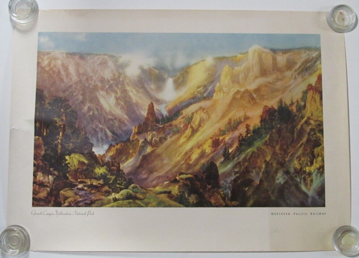 OLD Northern Pacific Railroad Poster Print Yellowstone Grand Canyon Thomas Moran