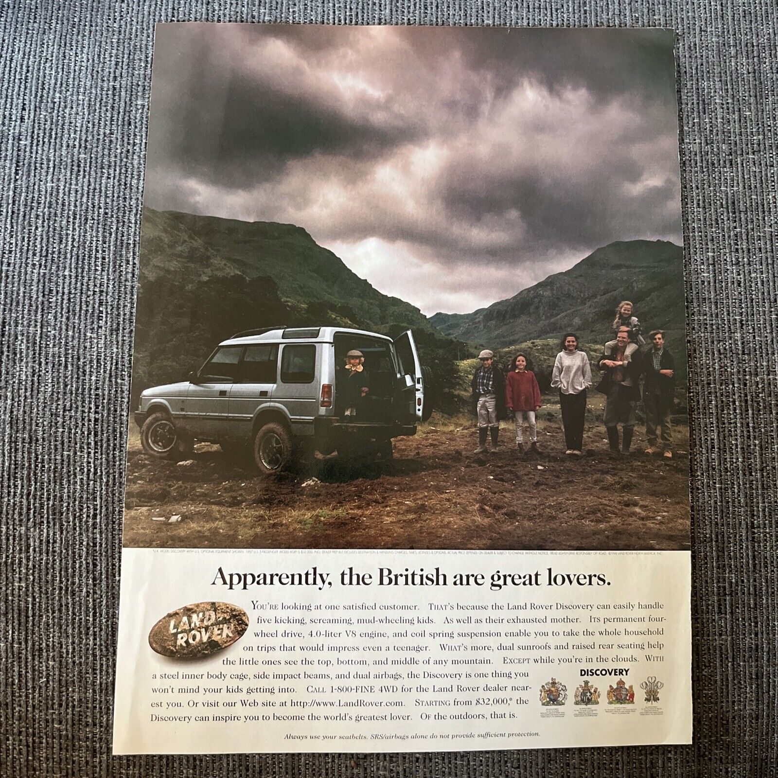Vintage 1996 LAND ROVER DISCOVERY SUV APPARENTLY THE BRITISH ARE GREAT LOVERS