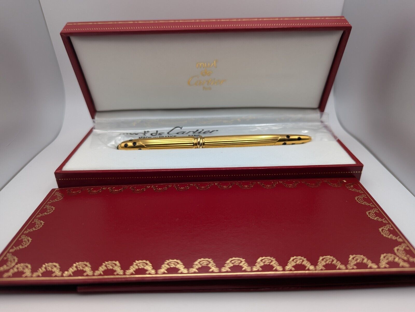 Cartier Panthere Trinity Rings Gold Ballpoint Pen (Pre-Owned) w/ Box and Papers