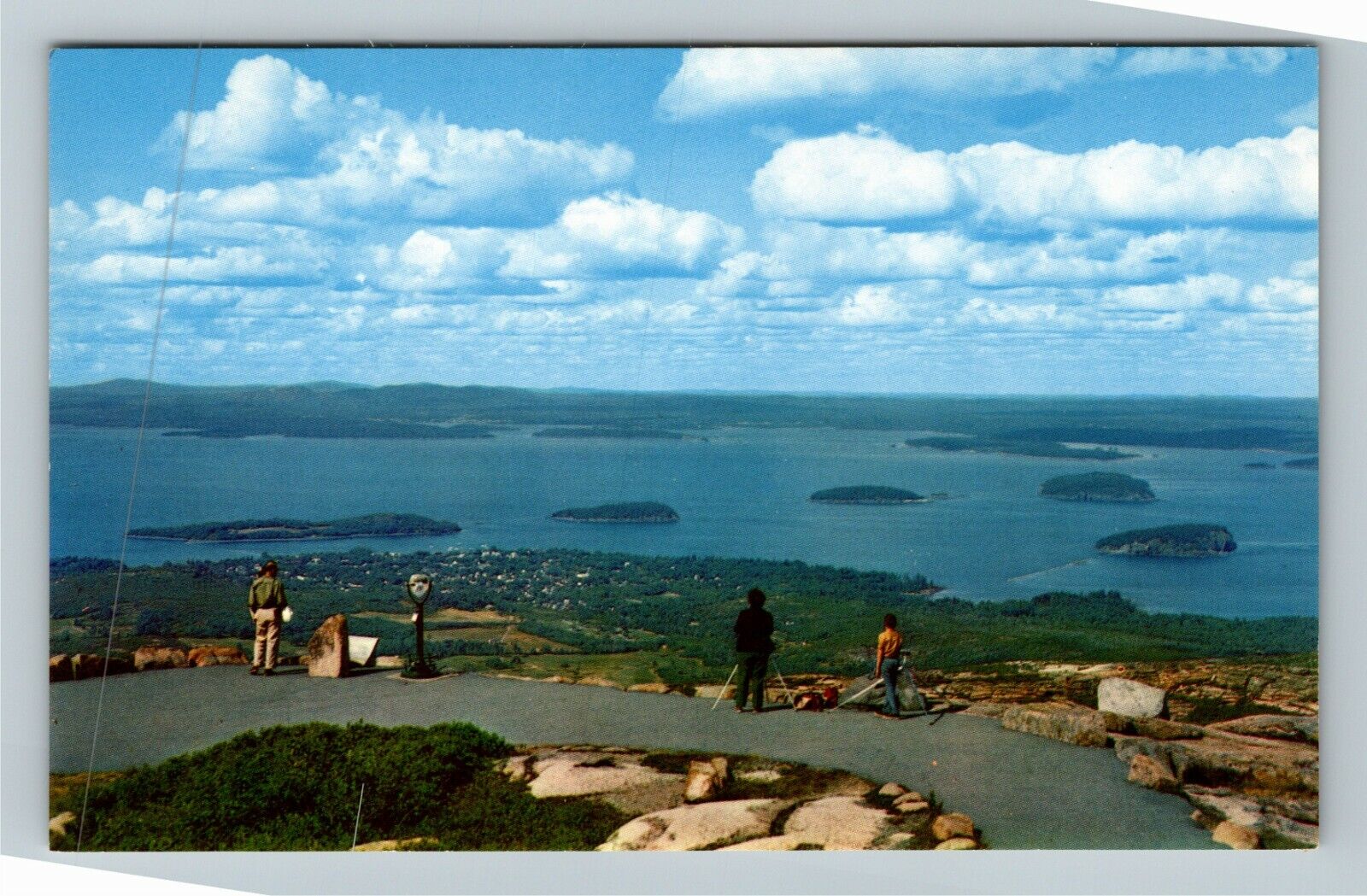 Acadia ME-Maine, Bar Harbor, Porcupine Islands, Mt Cadillac, Vintage Postcard