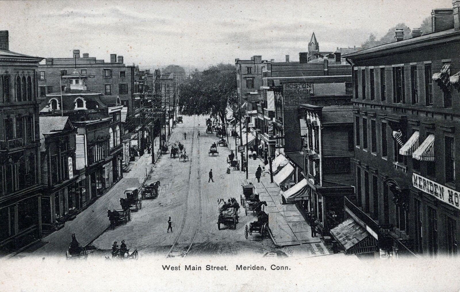 MERIDEN CT - West Main Street Postcard - udb (pre 1908)