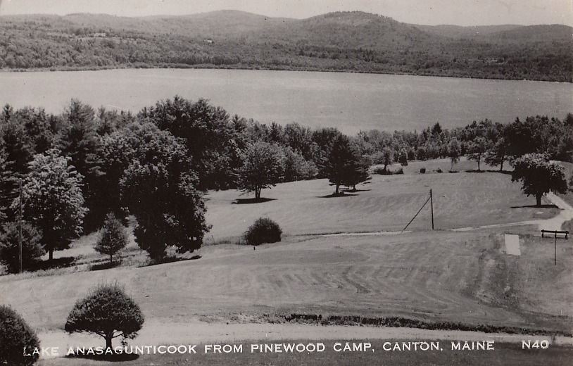  Postcard RPPC Lake Anasagunticook from Pinewood Camp Canton ME 
