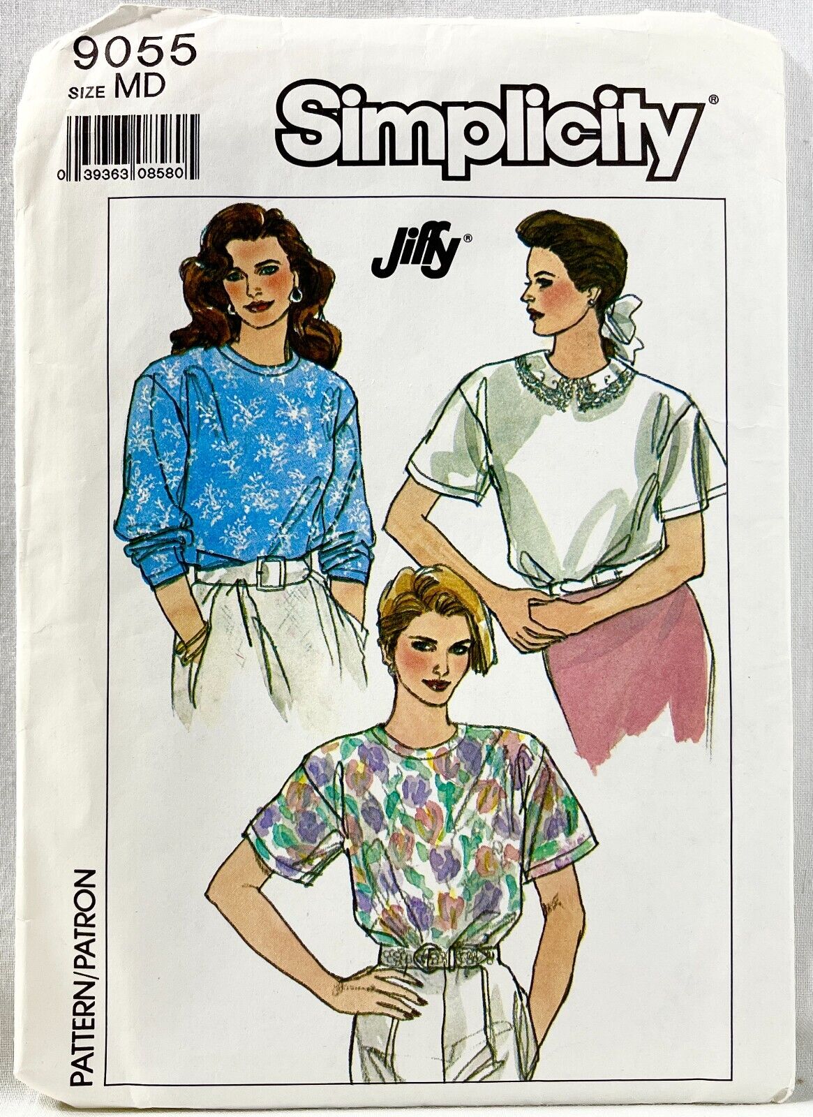 1989 Simplicity Sewing Pattern 9055 Womens Tops 3 Styles Size 14-16 Vintag 13623
