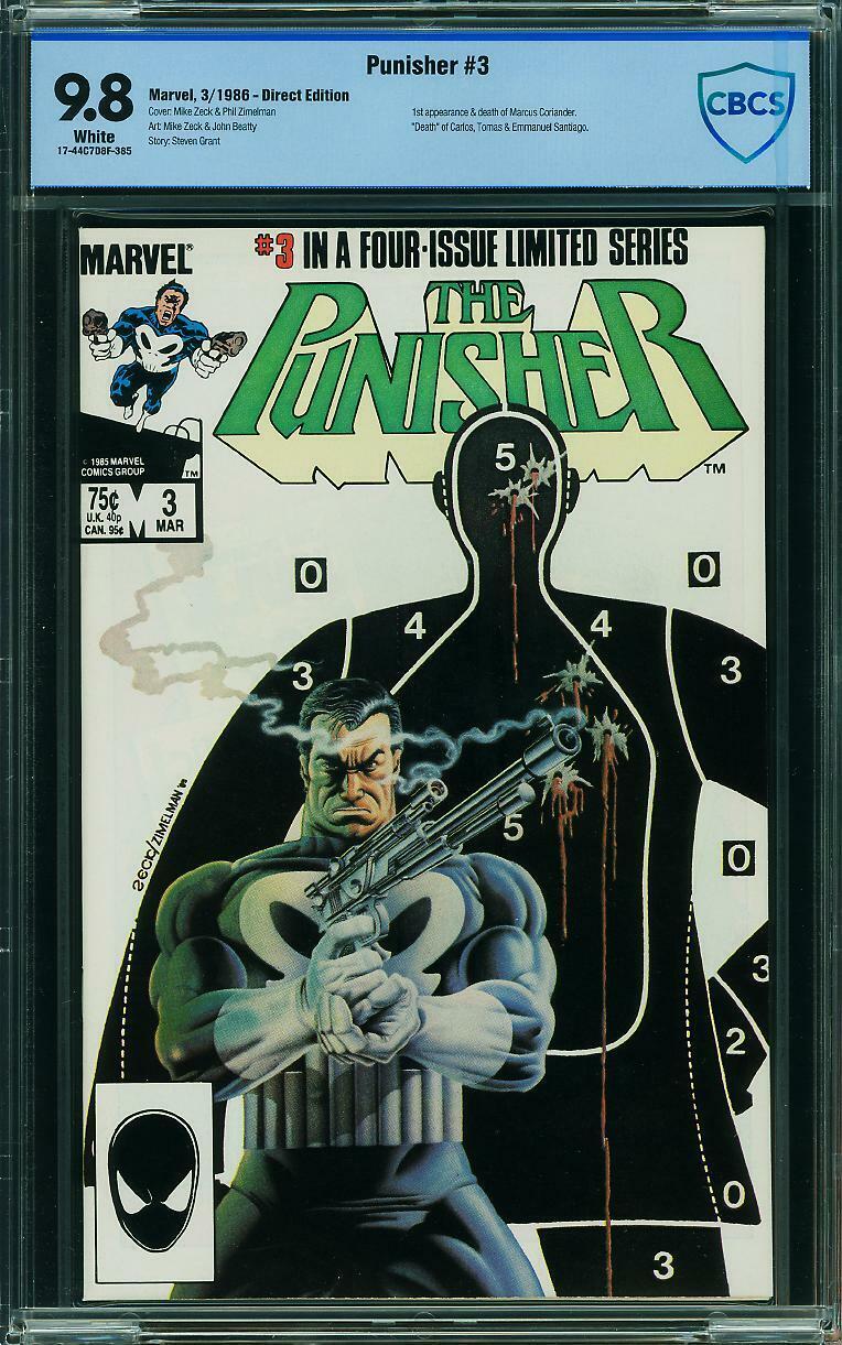 Punisher Limited #3 CBCS 9.8 Marvel 1986 WHITE Free CGC Sized Mylar L2 85 1 cm