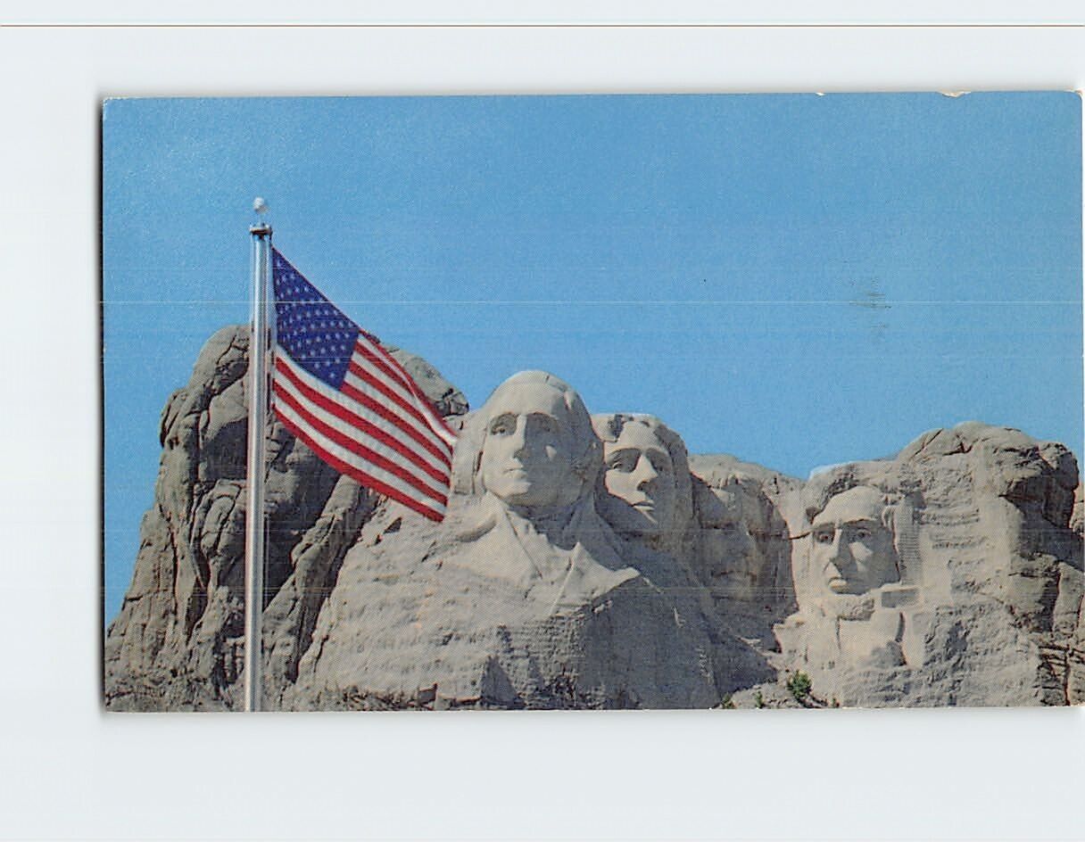 Postcard Mt. Rushmore National Monument Black Hills South Dakota USA