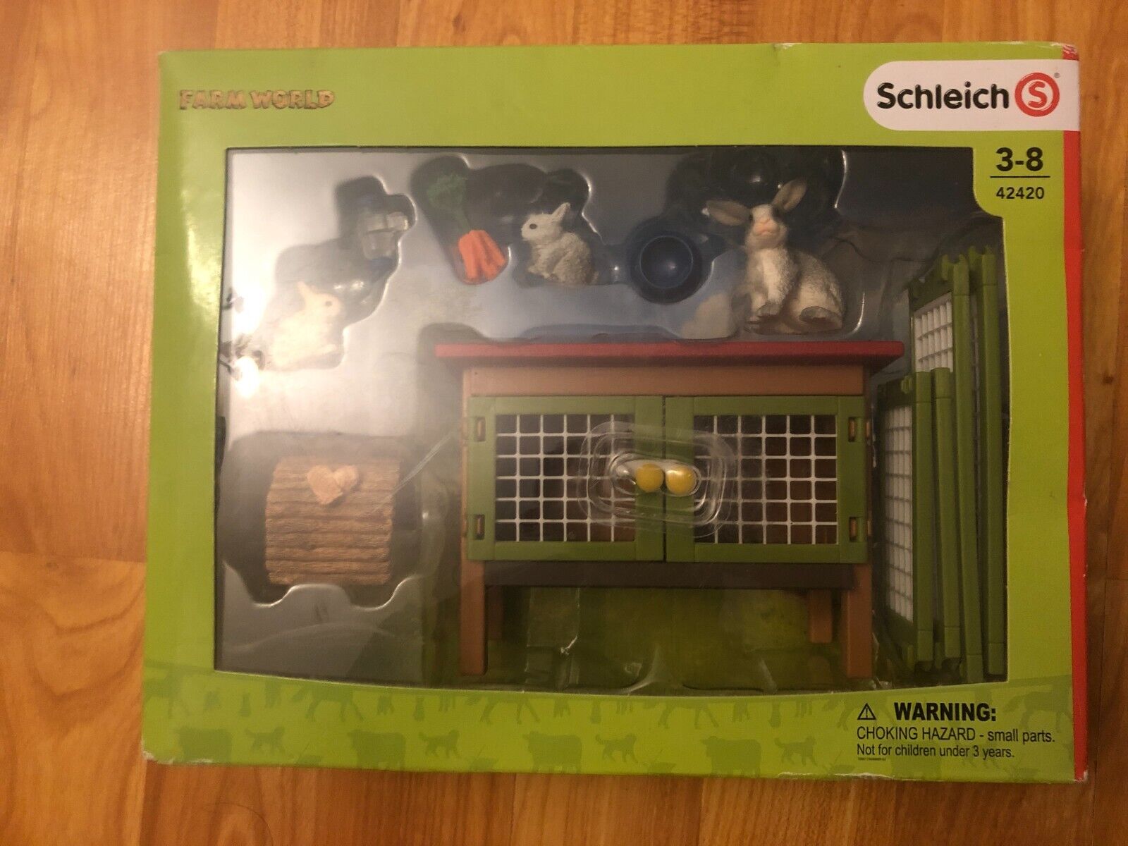 Schleich Farm World Rabbits + Hutch #42420 NEW
