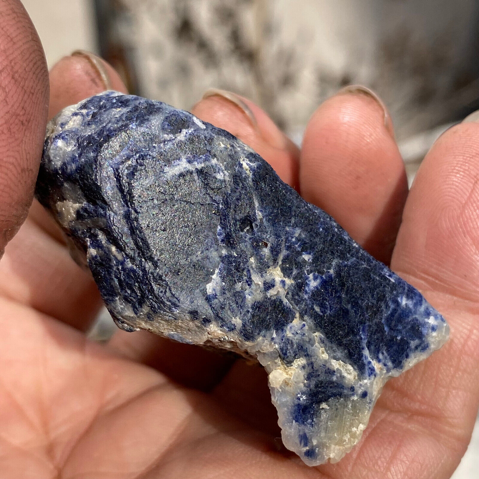 2.72oz Large Unheated Blue Sapphire Corundum Hercynite In Matrix Rough Specimen