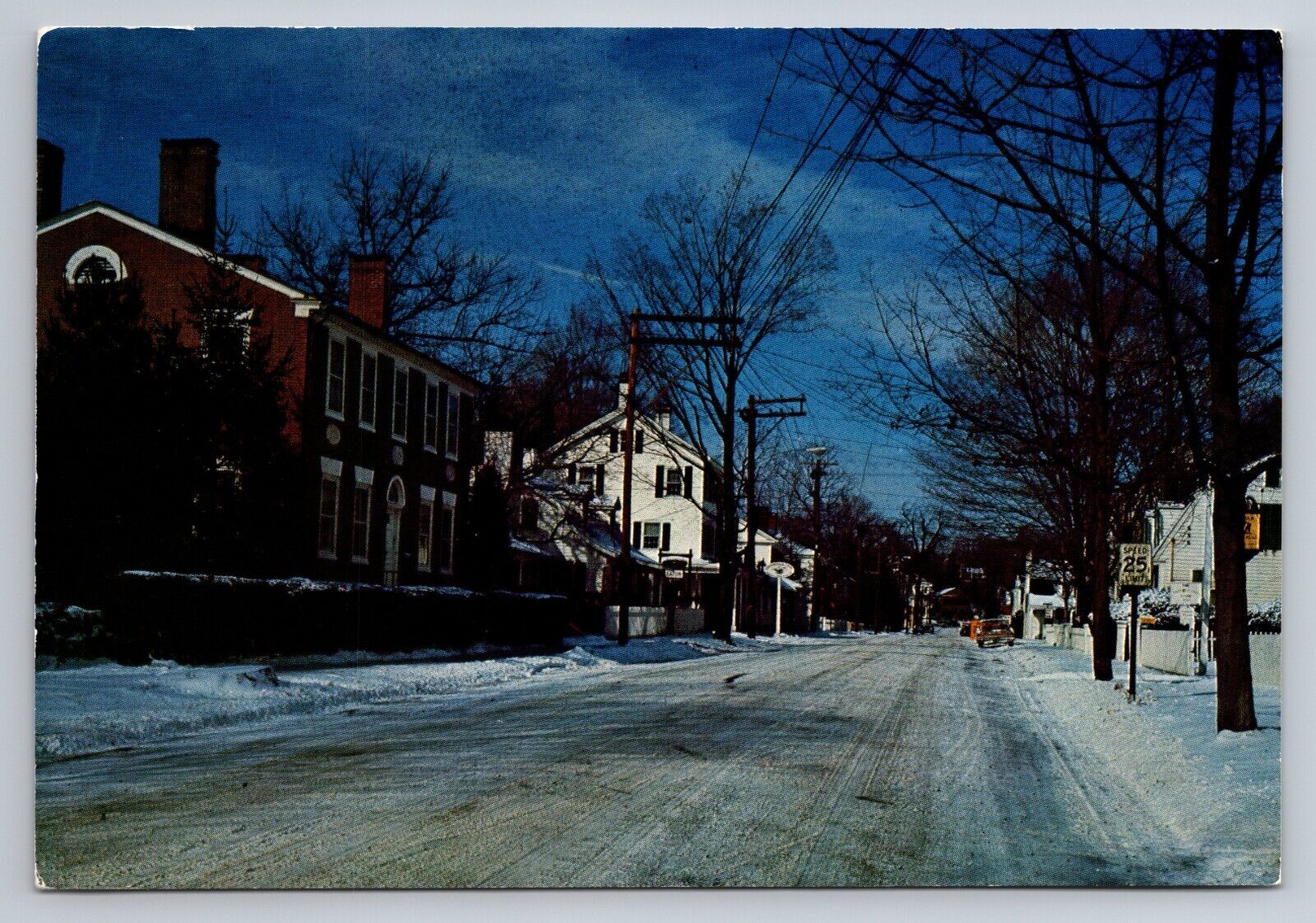 View Up Main Street Essex Connecticut Vintage Unposted Postcard
