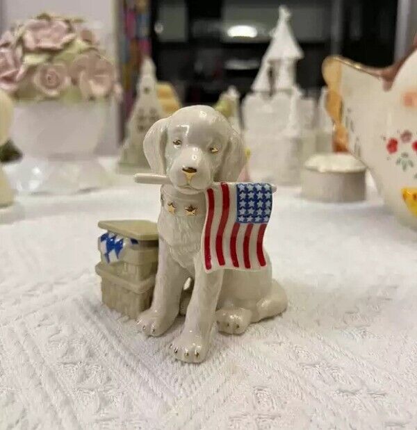 Lenox Patriotic Puppy Sculpture Figurine Collection Statue Home Decor Gift