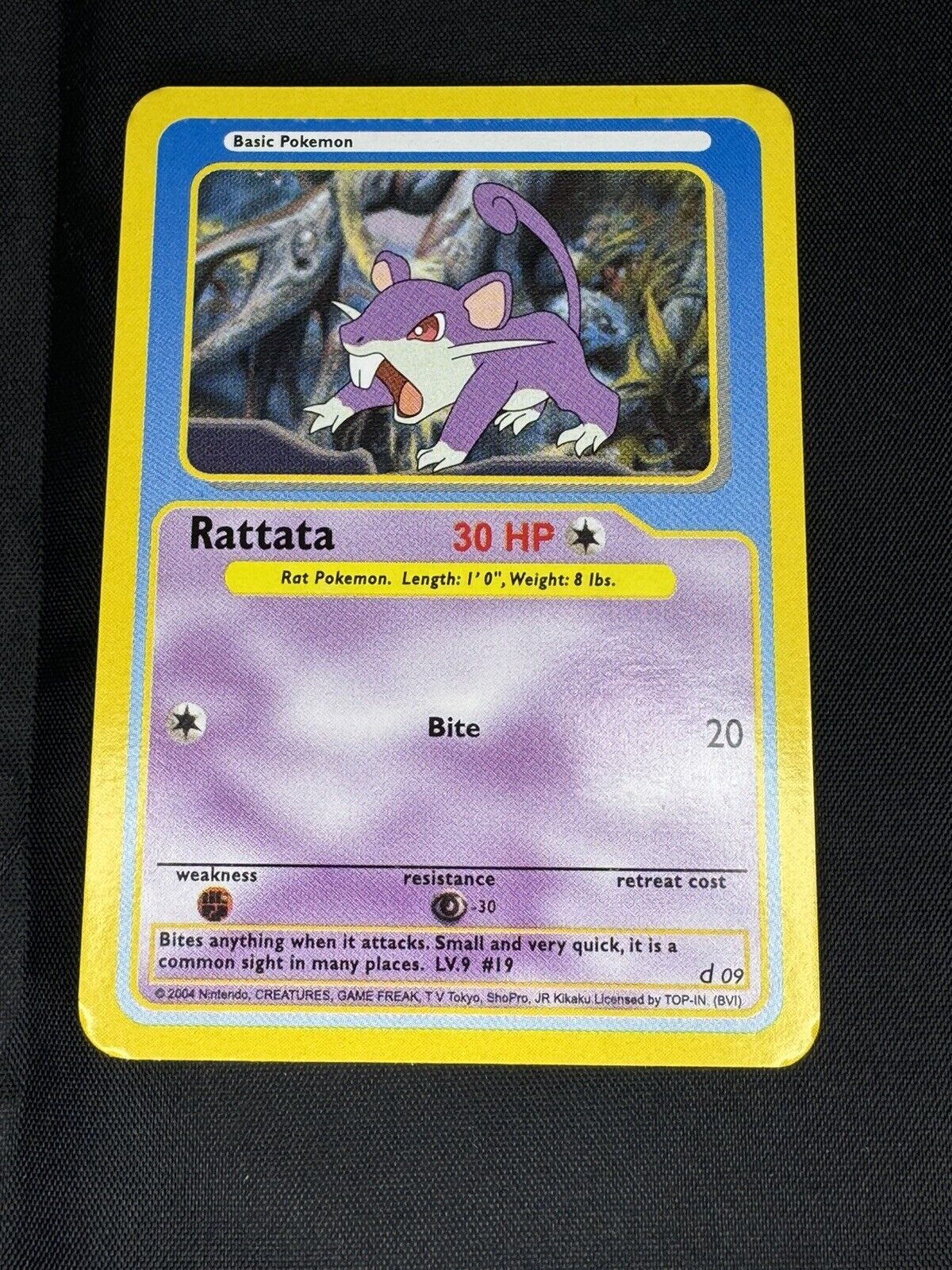 Rattata #19 - Pokémon Funskool Card - Vintage 2004 - Pack Fresh