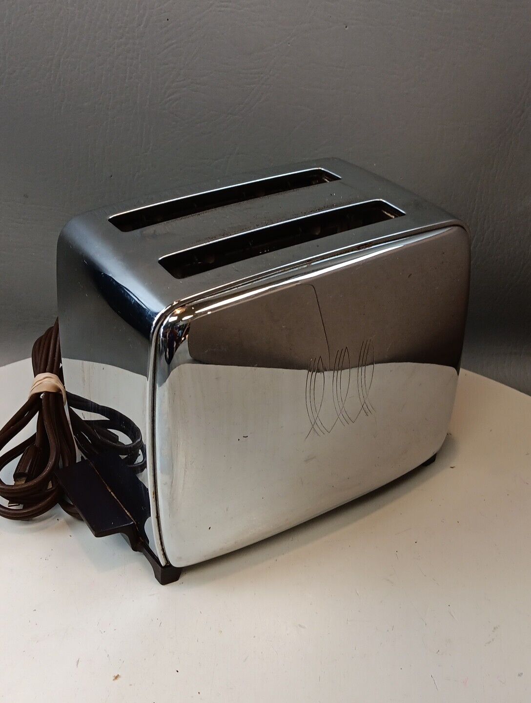 Vintage MCM Toastmaster Toaster Model 1B21 Stainless Chrome 2 Slice Tested Works