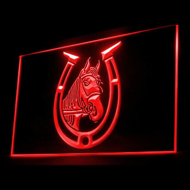 200057 Horseshoe Horse Pony Riding Display LED Neon Light Signs