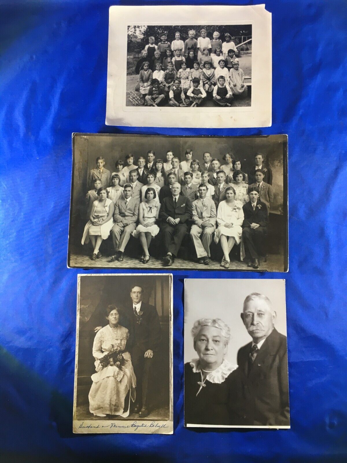 Vintage Photographs School Groups & Couples 1900 - 1930s Lot of 4