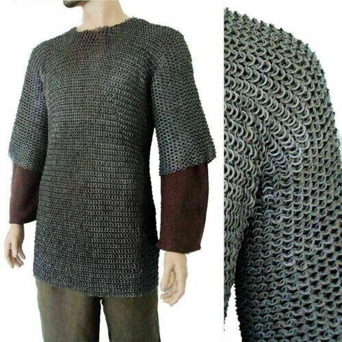 Large Chainmail Shirt Flat Riveted +Flat Washer Habergeon Photoshoot CH02