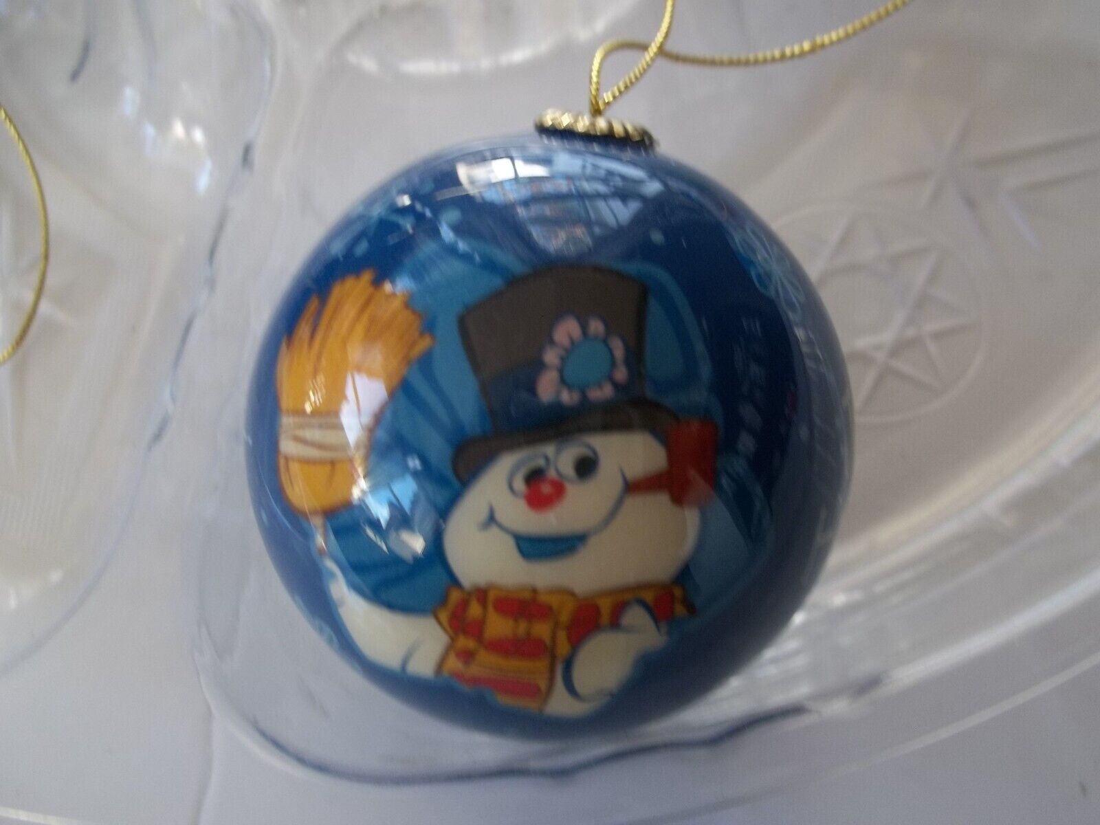 Vtg Frosty the Snowman Round Christmas Ornaments Jolly Holidays Warner Chappell