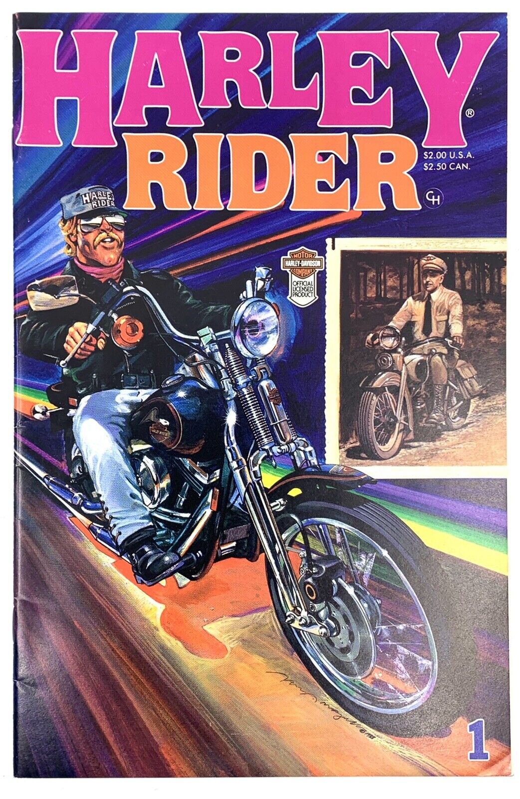 Harley Davidson Comic Book Harley Rider #1 Biker  Carl Hungness Publishing 1988 