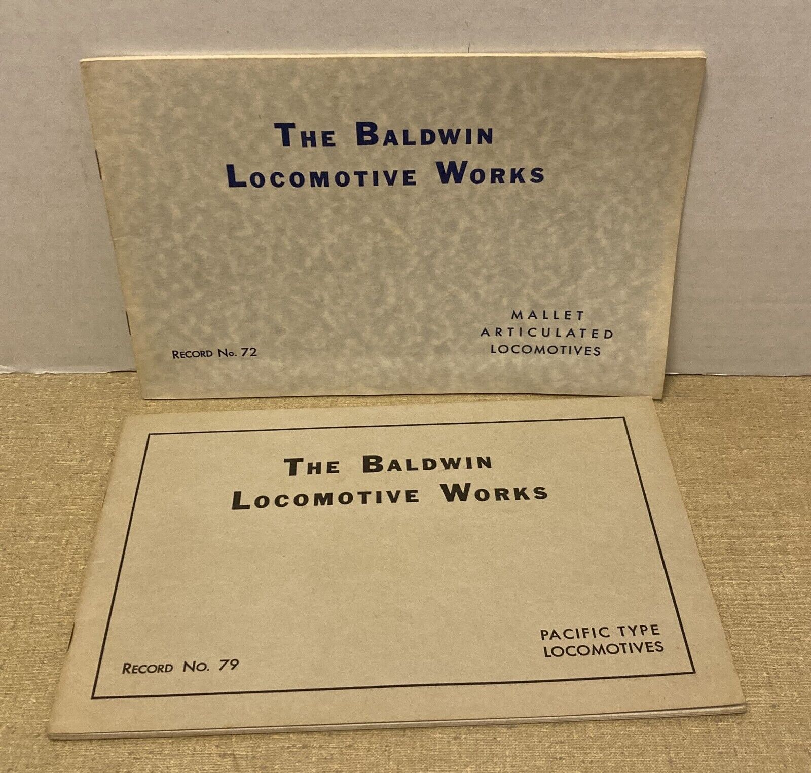 1912 1914 Baldwin Locomotive Works Record #72 & 79 Pacific Locomotives REPRINTS