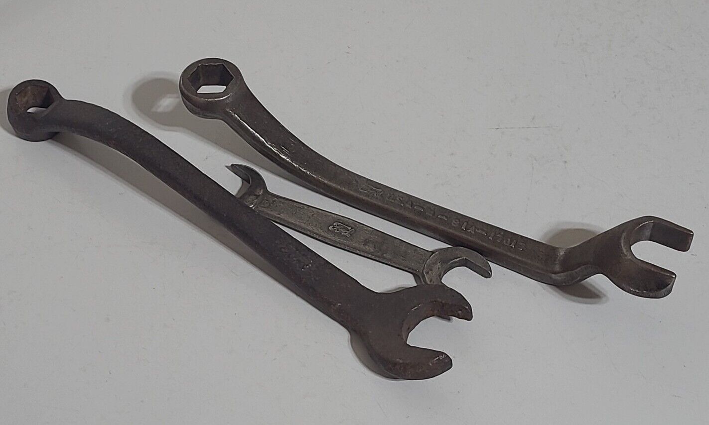 Vintage Antique 3 Ford Wrenches, Model A , M 2 15/16\