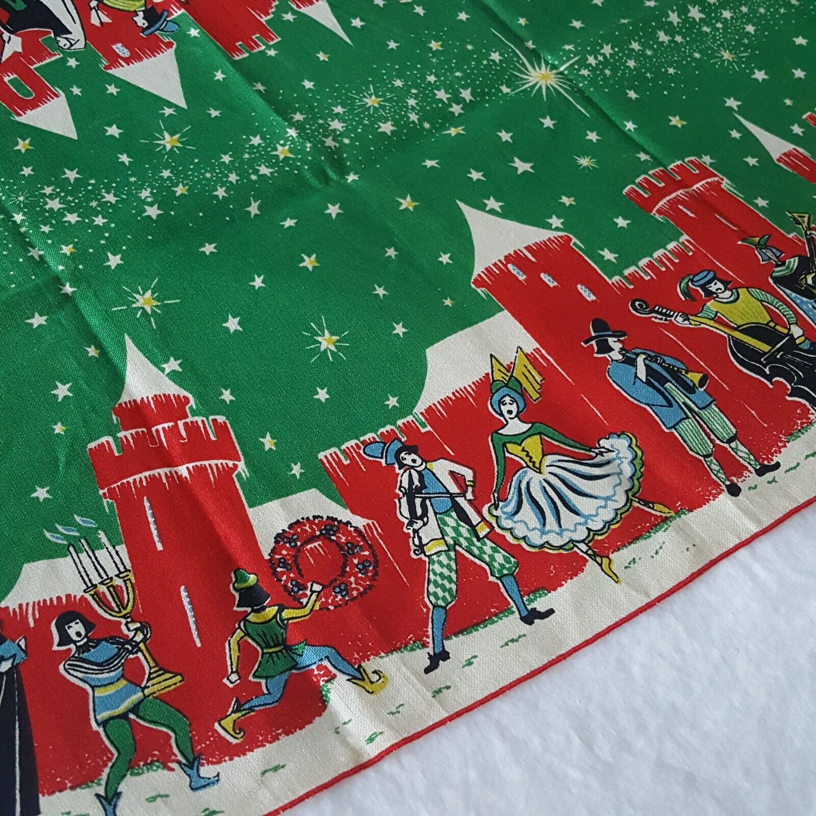 Vintage 18th-19th cent. themed French Linen Christmas Runner Tablecloth NEW