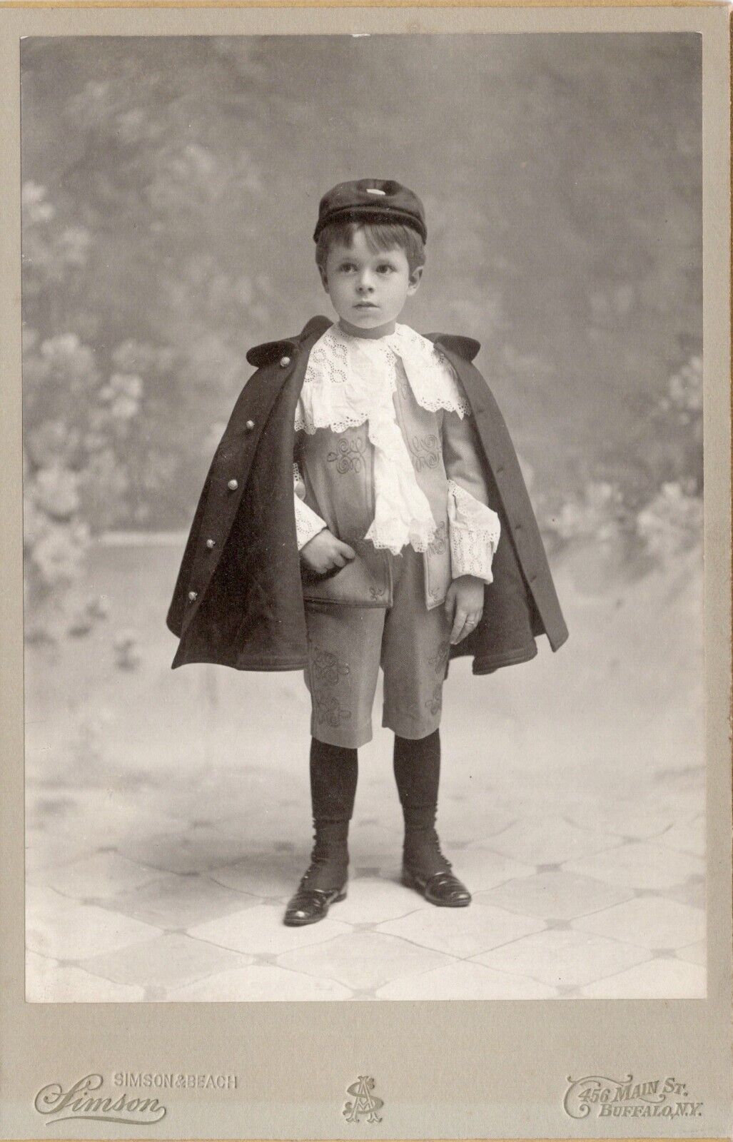 Buffalo NY Handsome Fashionable Boy Portrait 1890s Antique Cabinet Card Photo