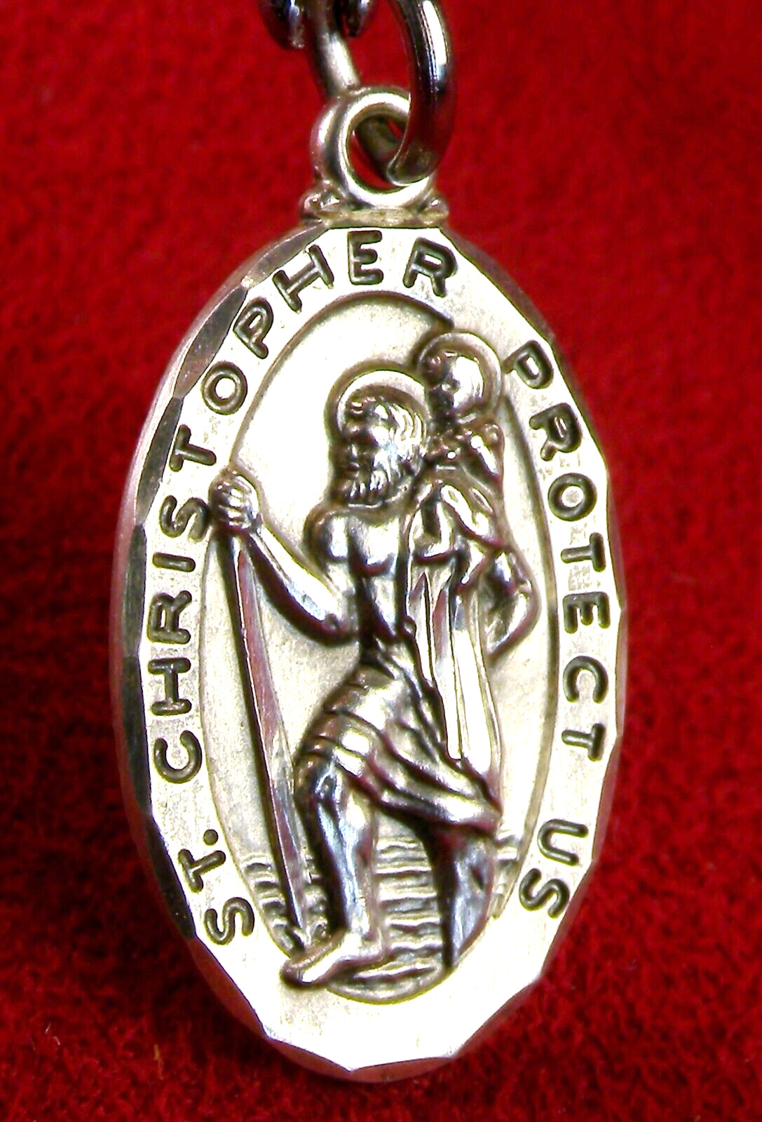 Cloistered Carmelite Nun's Vintage St. Christopher Sterling Silver Rosary Medal