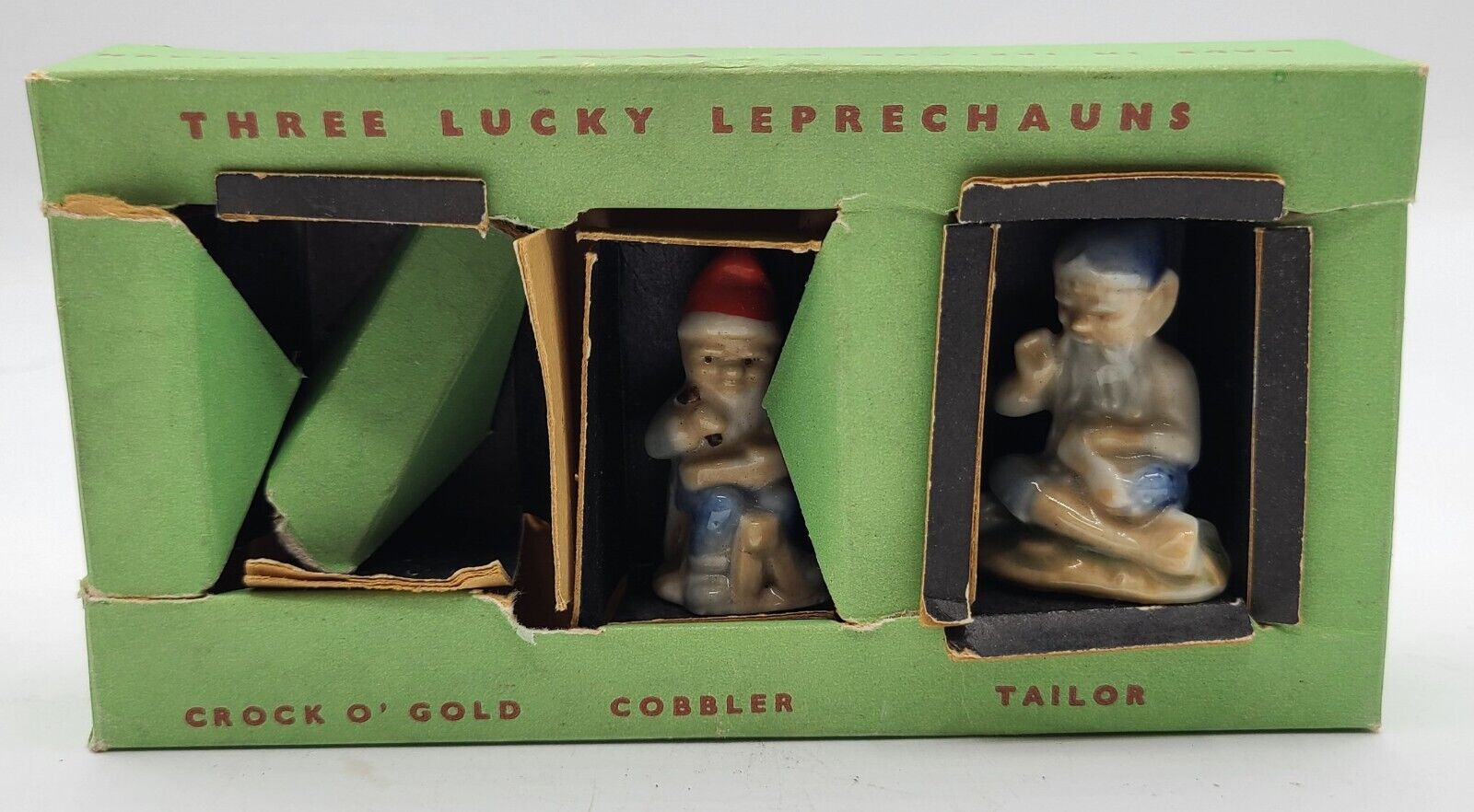 Wade Three Lucky Leprechauns Ireland MINIATURES Ceramic Figures \