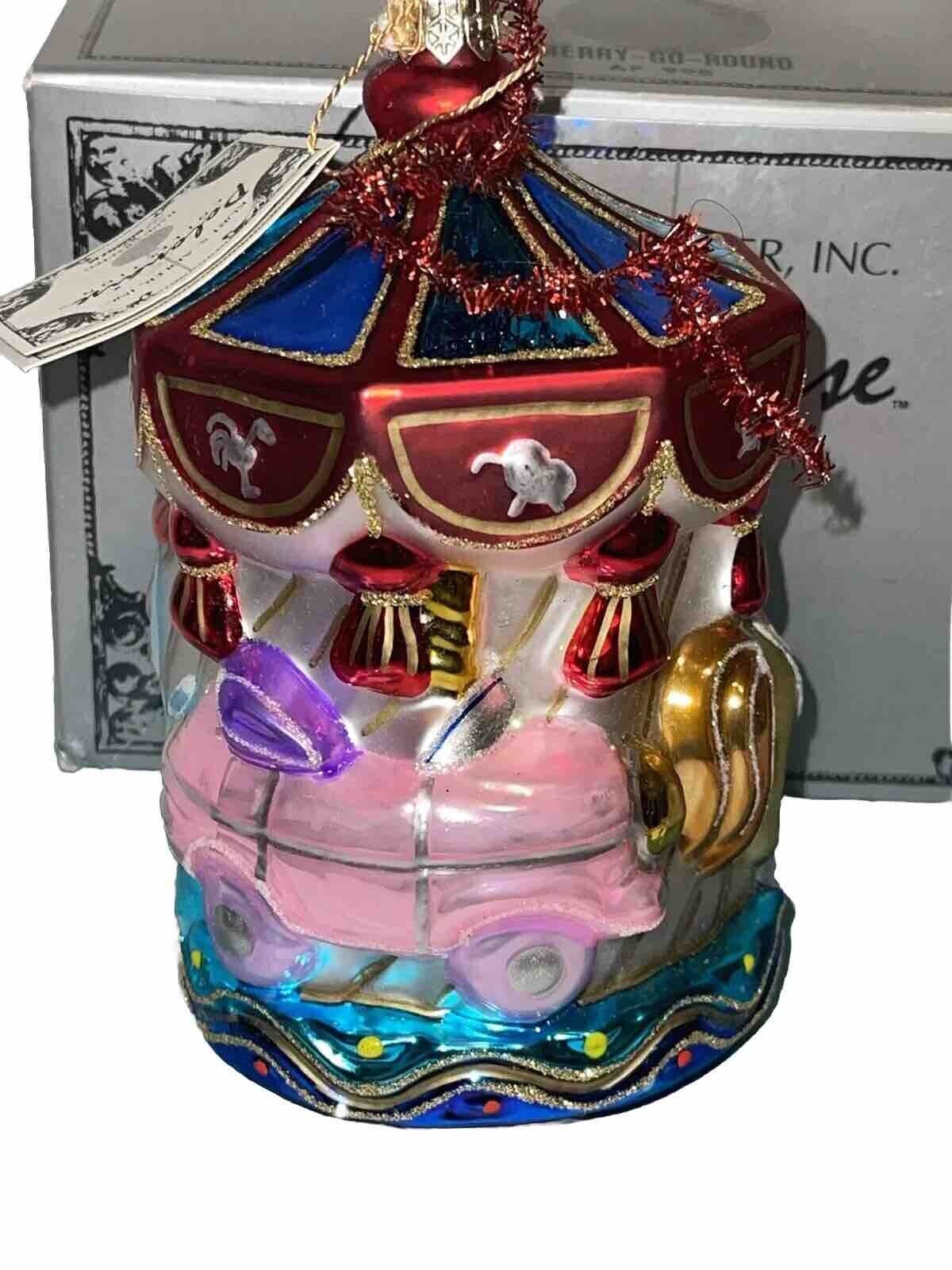 Rare Kurt Adler Polonaise Blown Glass Ornament Big Merry Go Round AP998
