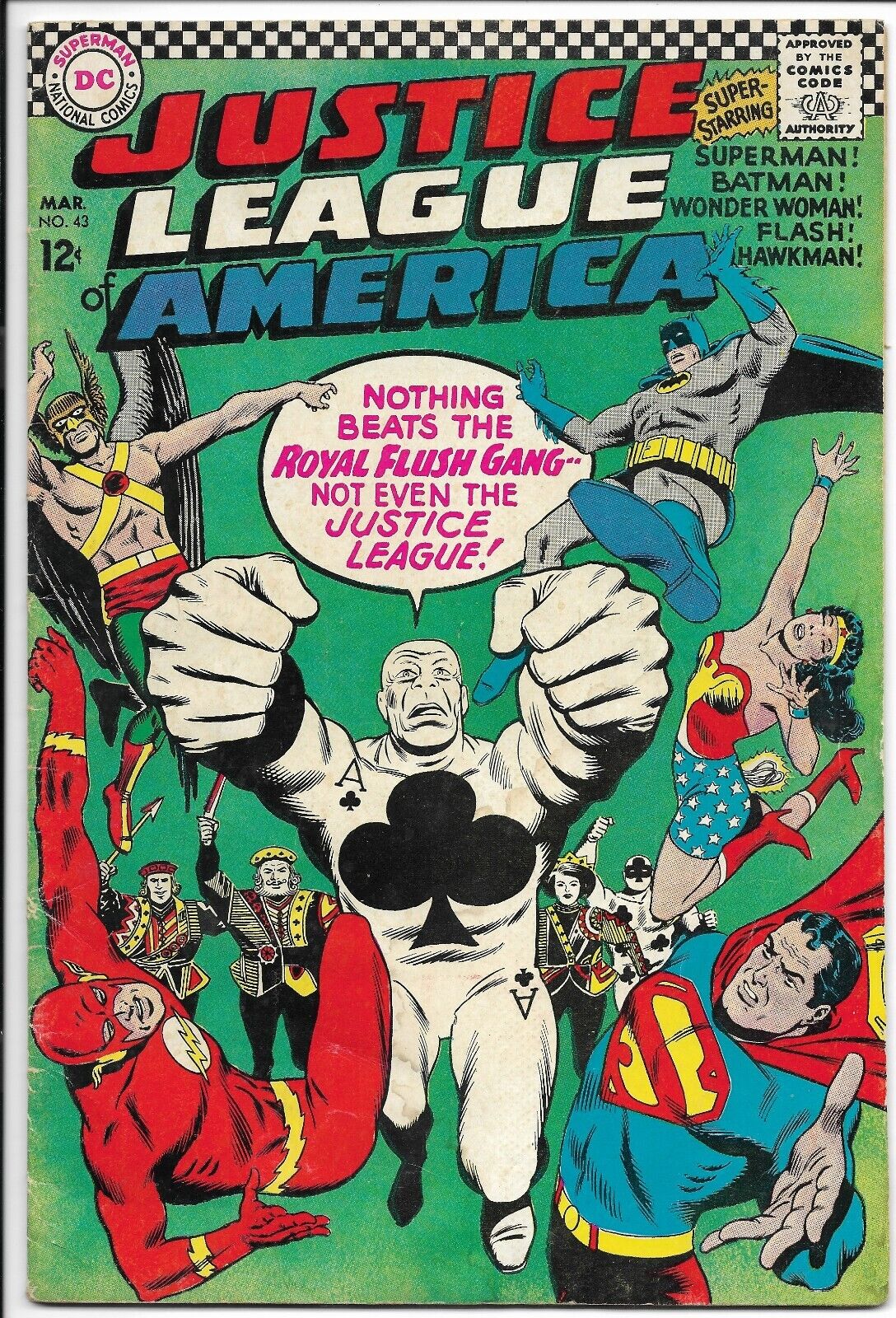JUSTICE LEAGUE OF AMERICA #43 VG 1st Appearance Royal Flush Gang KEY ISSUE
