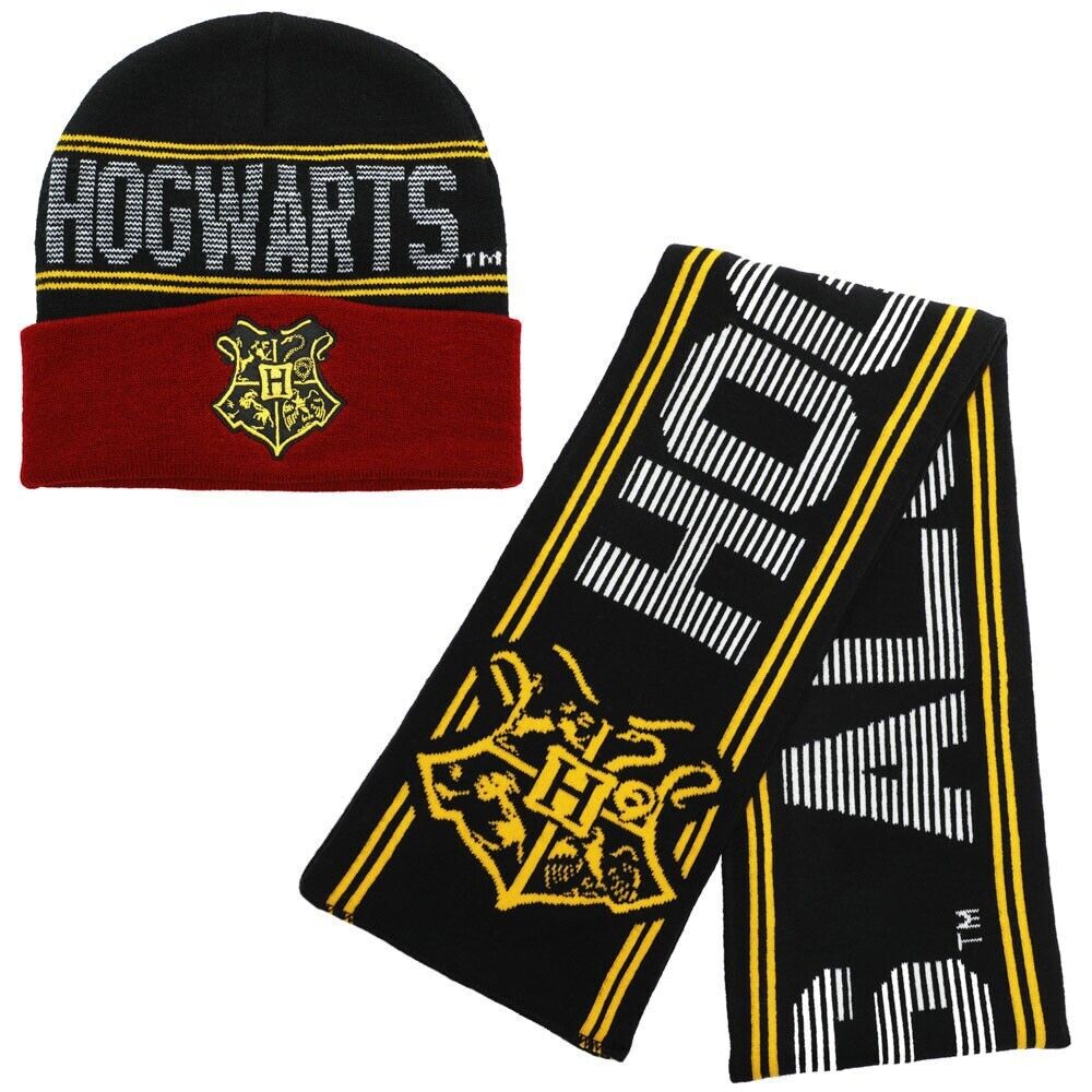 Harry Potter Hogwarts Beanie and Scarf - Wizarding World Winter Gear Gifts
